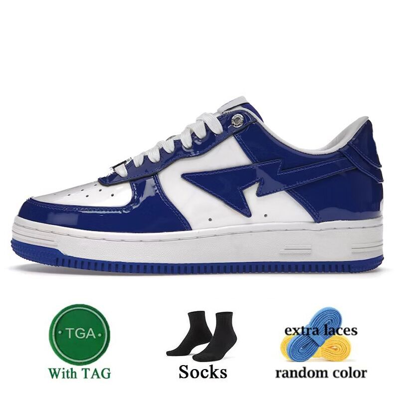 B3 36-45 Patent Leather White Blue