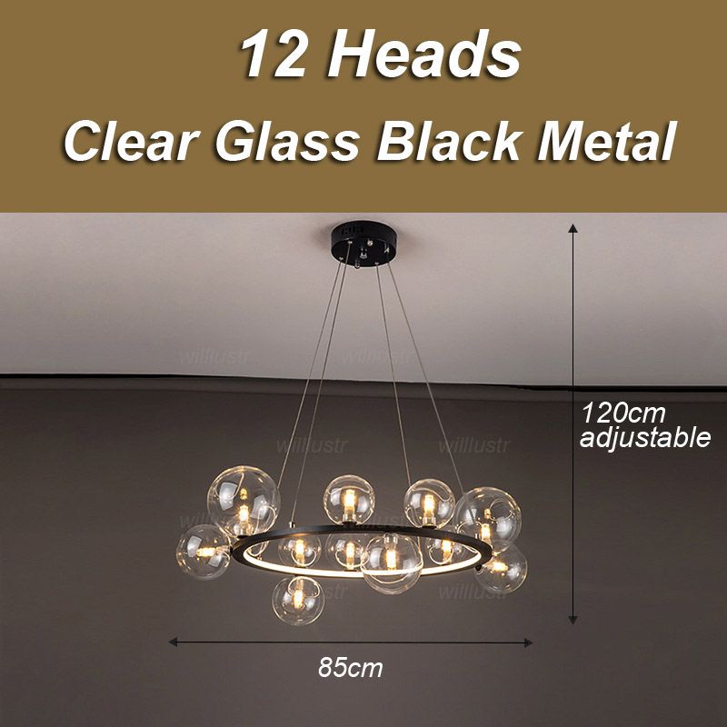 12 heads clear black