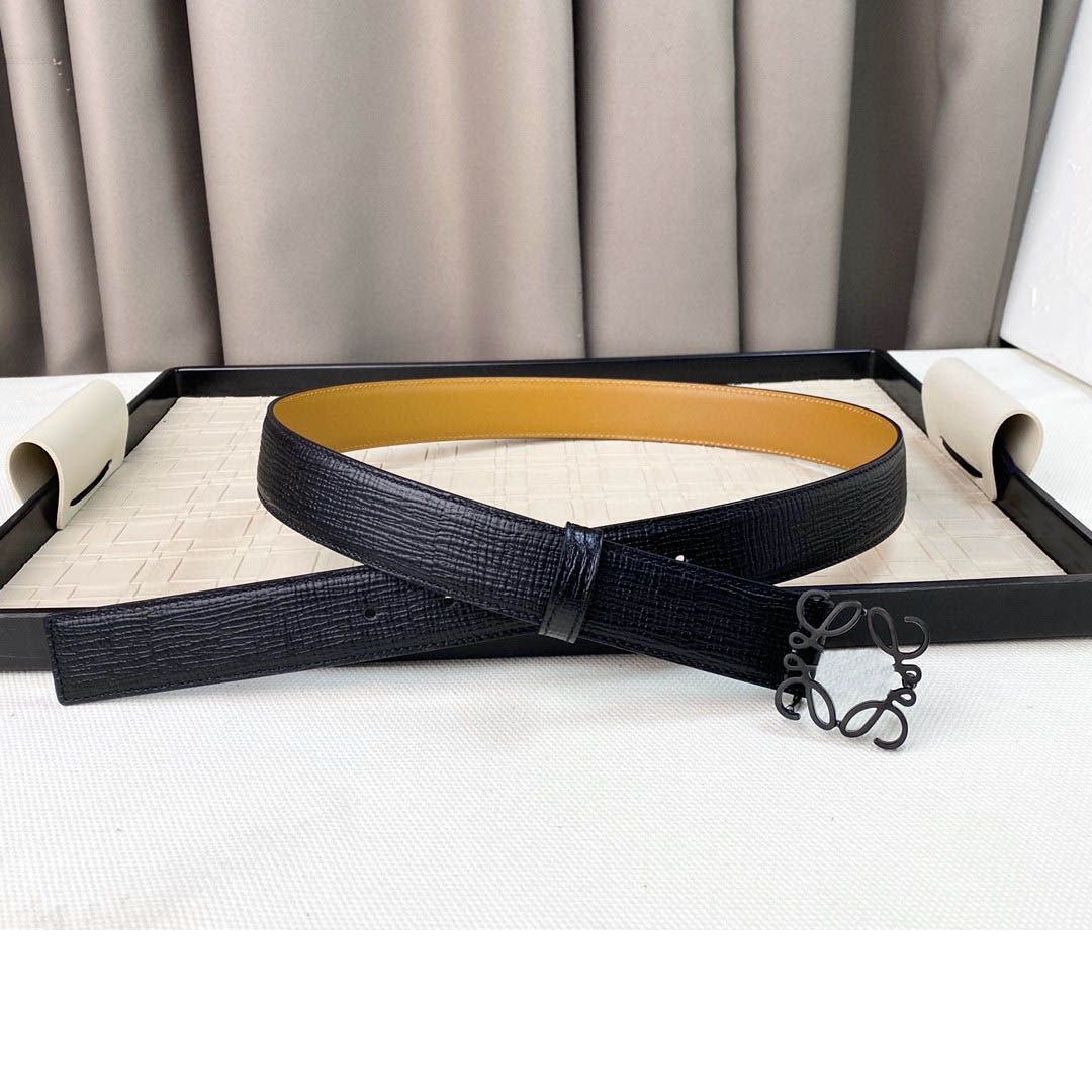 2 3.0cm Silver Buckle Black Belt