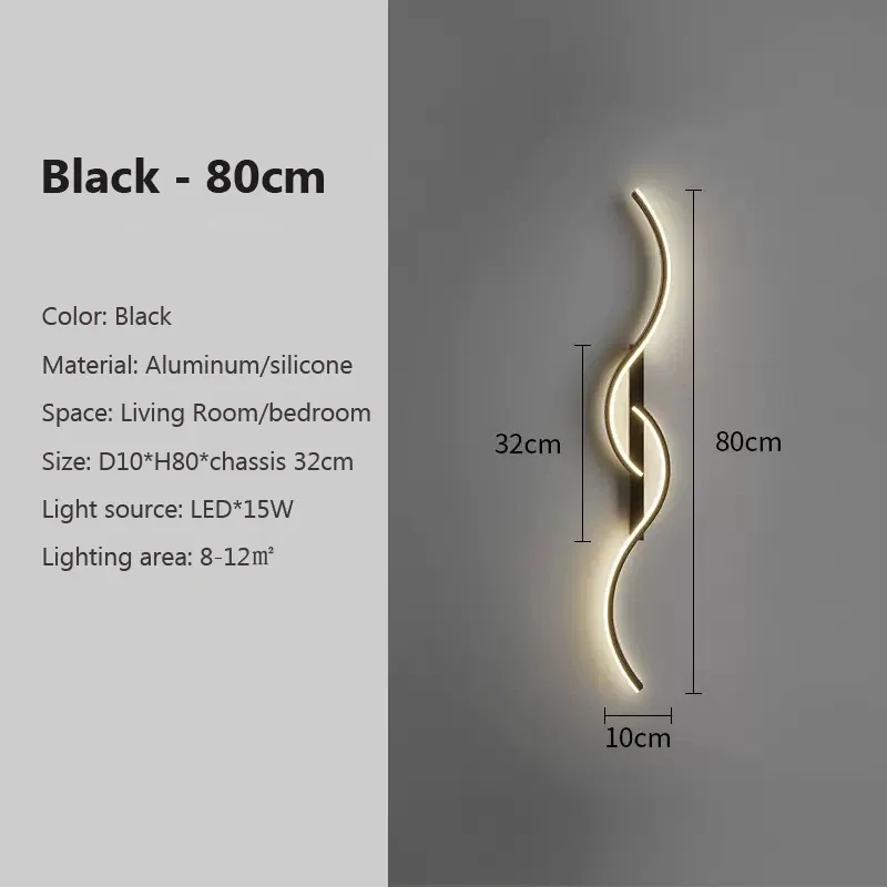 220V Warm White Black80cm