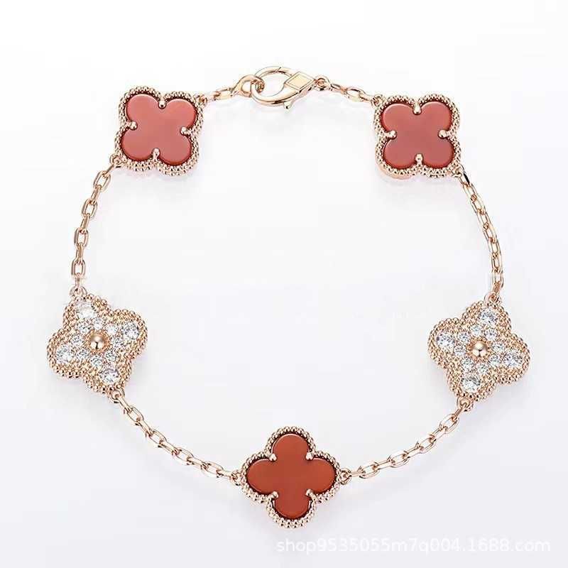 Red Agate Diamond Rose Gold