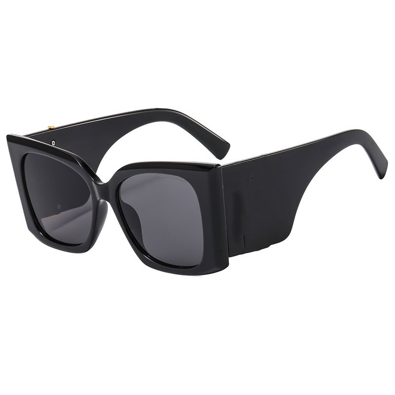 A-Black framed gray lenses