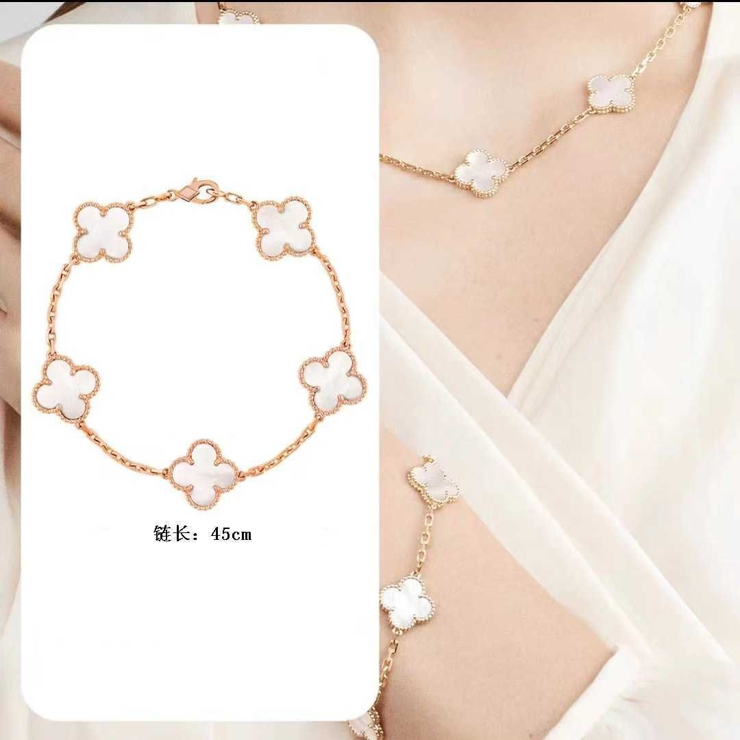 Rose Gold Necklace - White Fritillaria