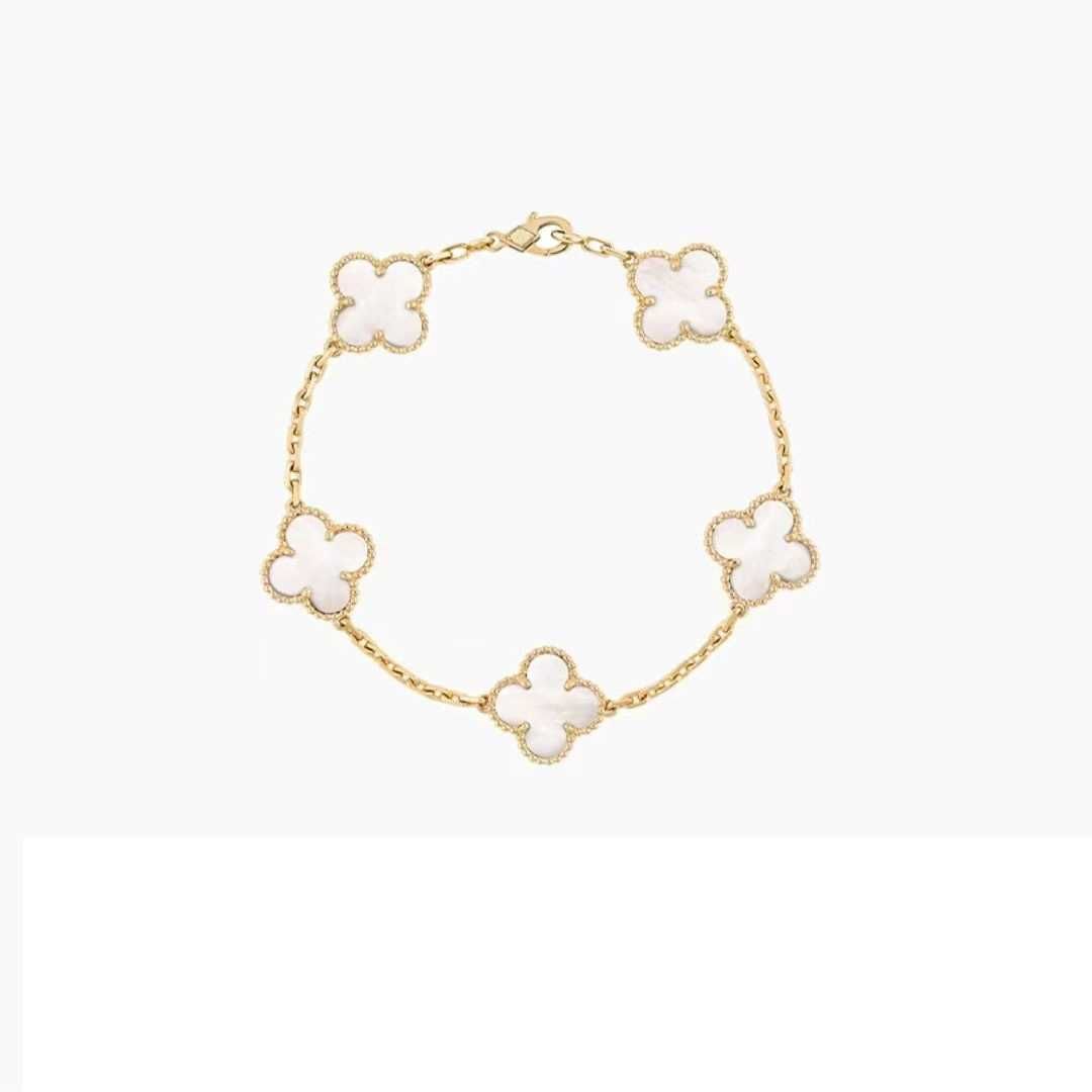 Gold Bracelet - White Fritillaria