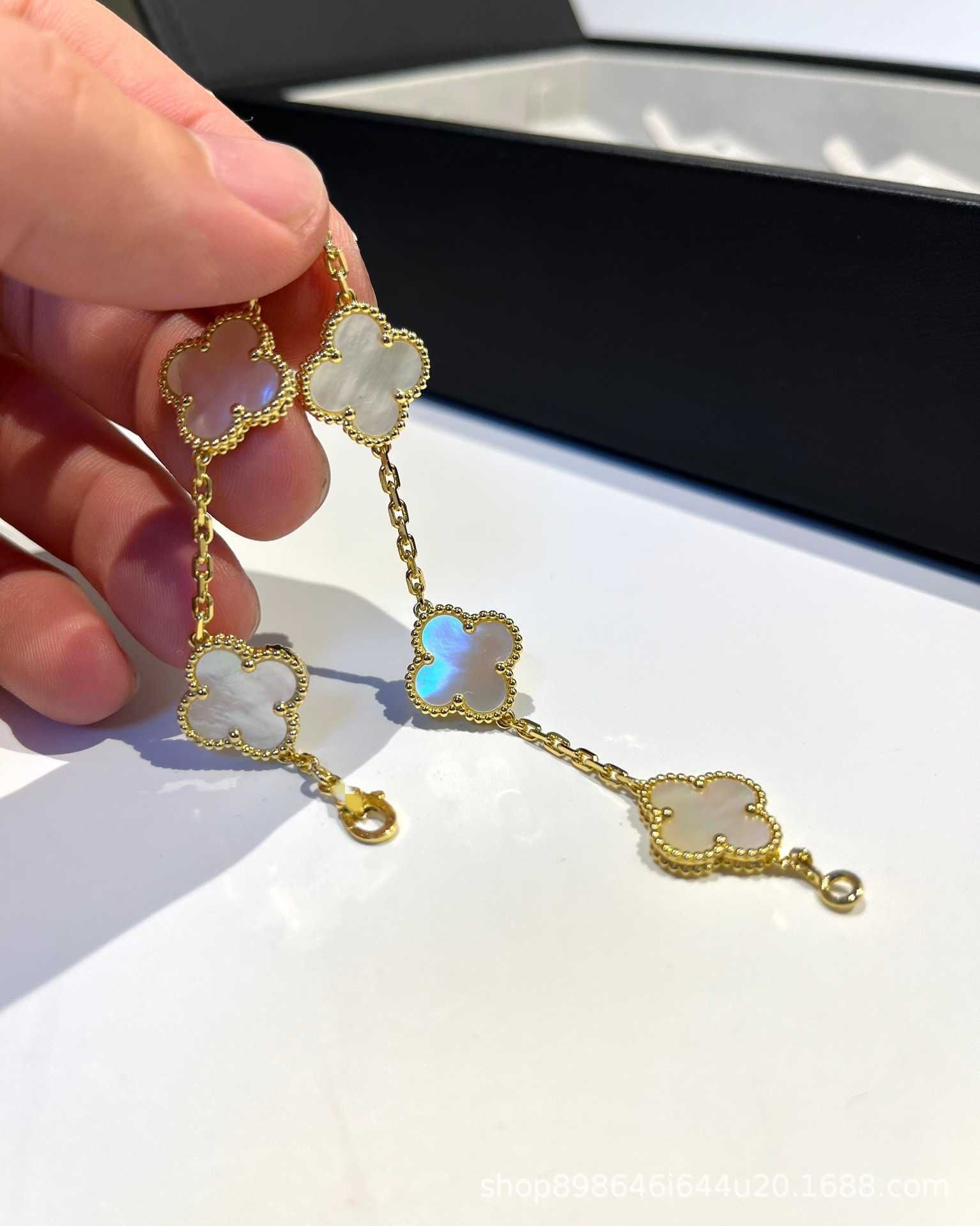 Gold White Fritillaria Bracelet