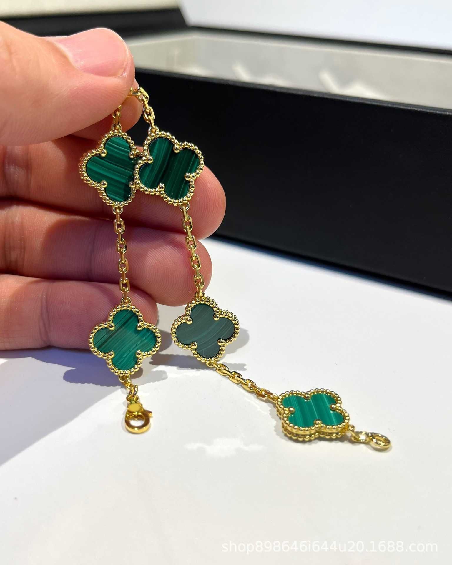 Gold Peacock Green Bracelet