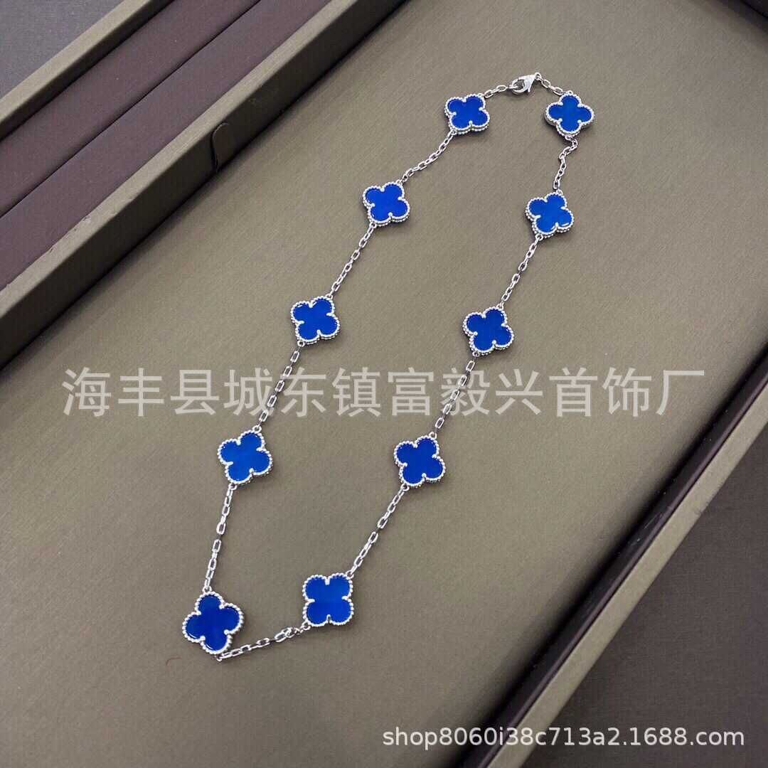 Collier Argent Calcédoine Bleue