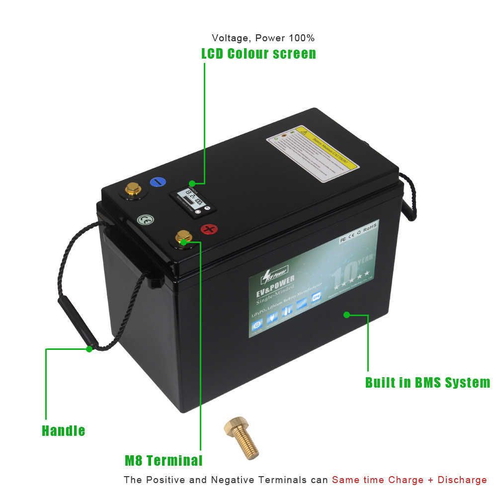 12V LiFePO4 Bluetooth BMS 100AH 150AH 200AH Battery RV Solar