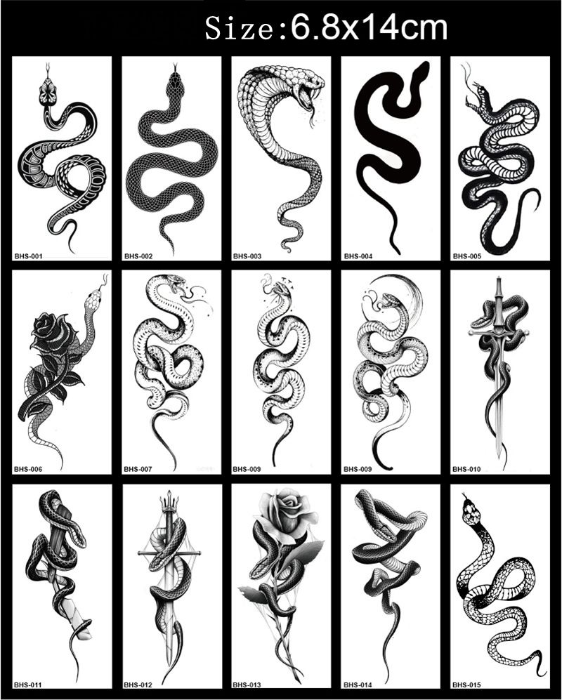 15-teiliges Schlangen-Tattoo