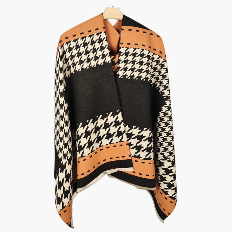 Houndstooth Orange Black-65CMX185cm