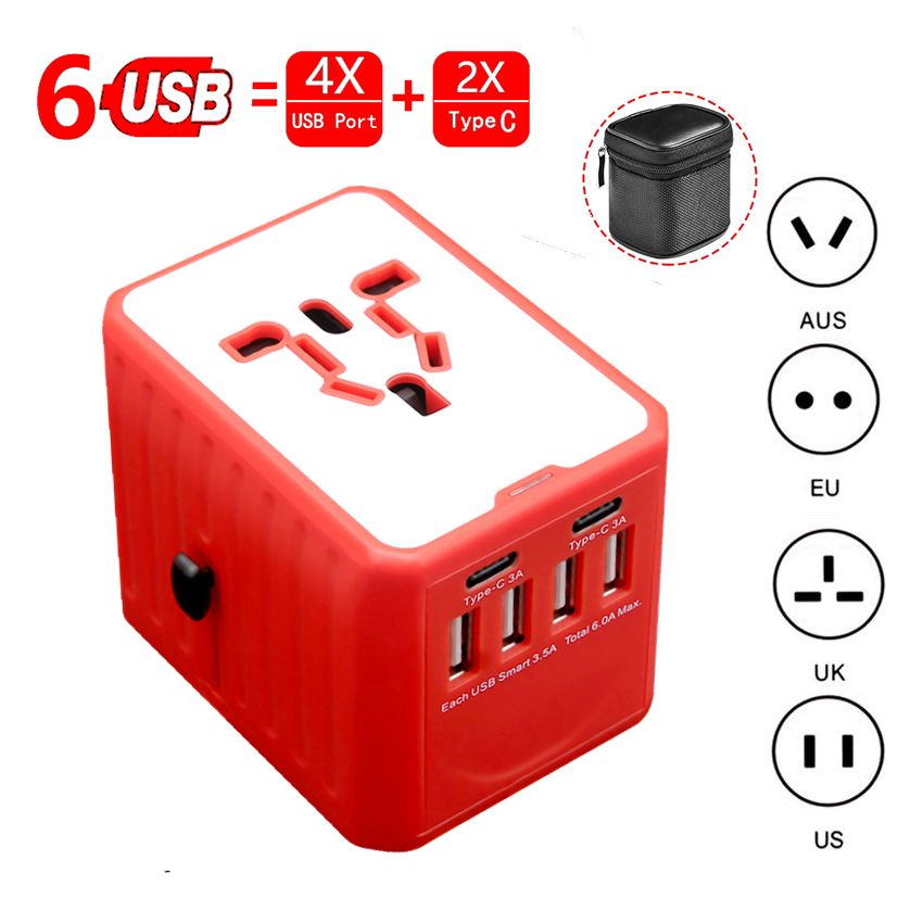 4usb 2type c Red