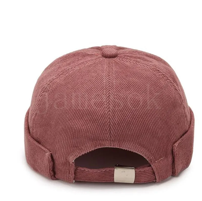 BAOKELAN Casquette Sans Bord Docker Sailor – Bonnet Roulé Coton Unisexe, Style Streetwear Beige/Noir/Rouge/Jaune