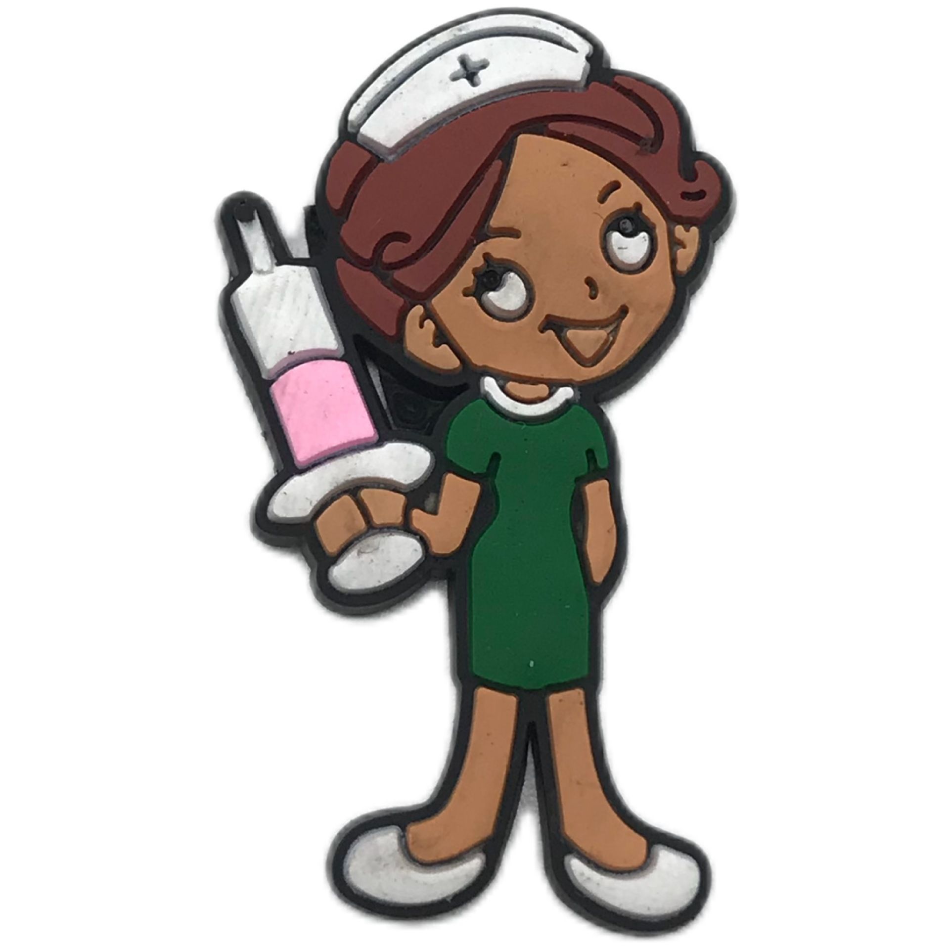 Зеленая медсестра розовый шприц