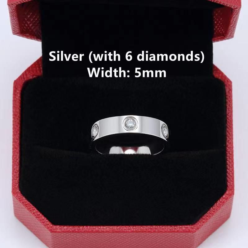 5 mm silver med 6 diamanter