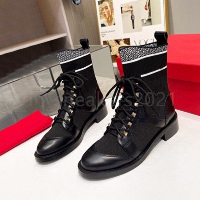 Women Rivet Boots Designer Martin Boots Knit Calfskin Ankle Boots Sexy  Platform Casual Woman Shoes Size 35 41 From Super_sportshoes, $85.01