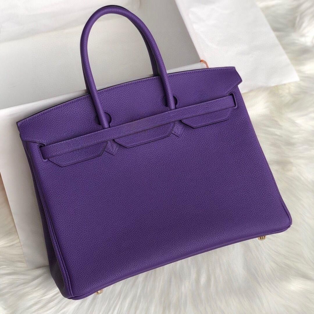 Purple real leather