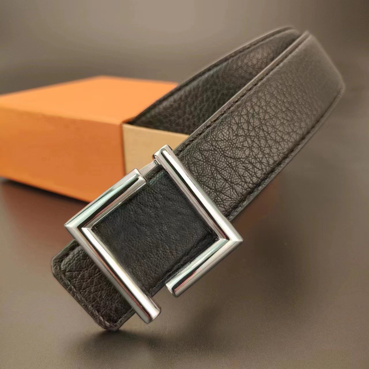 Silver Buckle + Black Belt