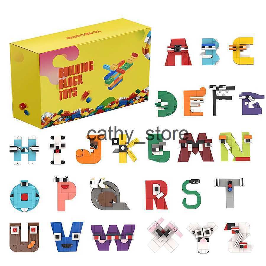 BuildMoc Bulk Building Blocks Kit 26 Style Alphabet English Letters Lore  (A-Z) Education Toys for Children