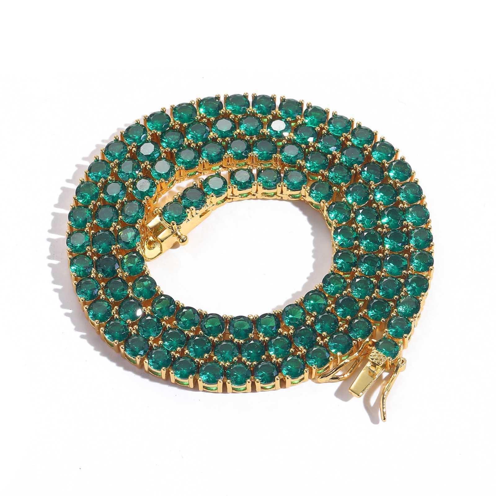 16inch (40cm) Gold Green Zirconium Nec