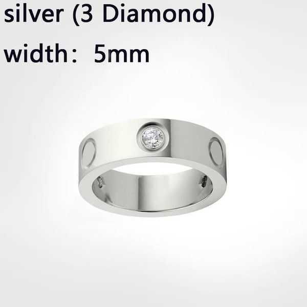 5 mm Argent avec Diamant