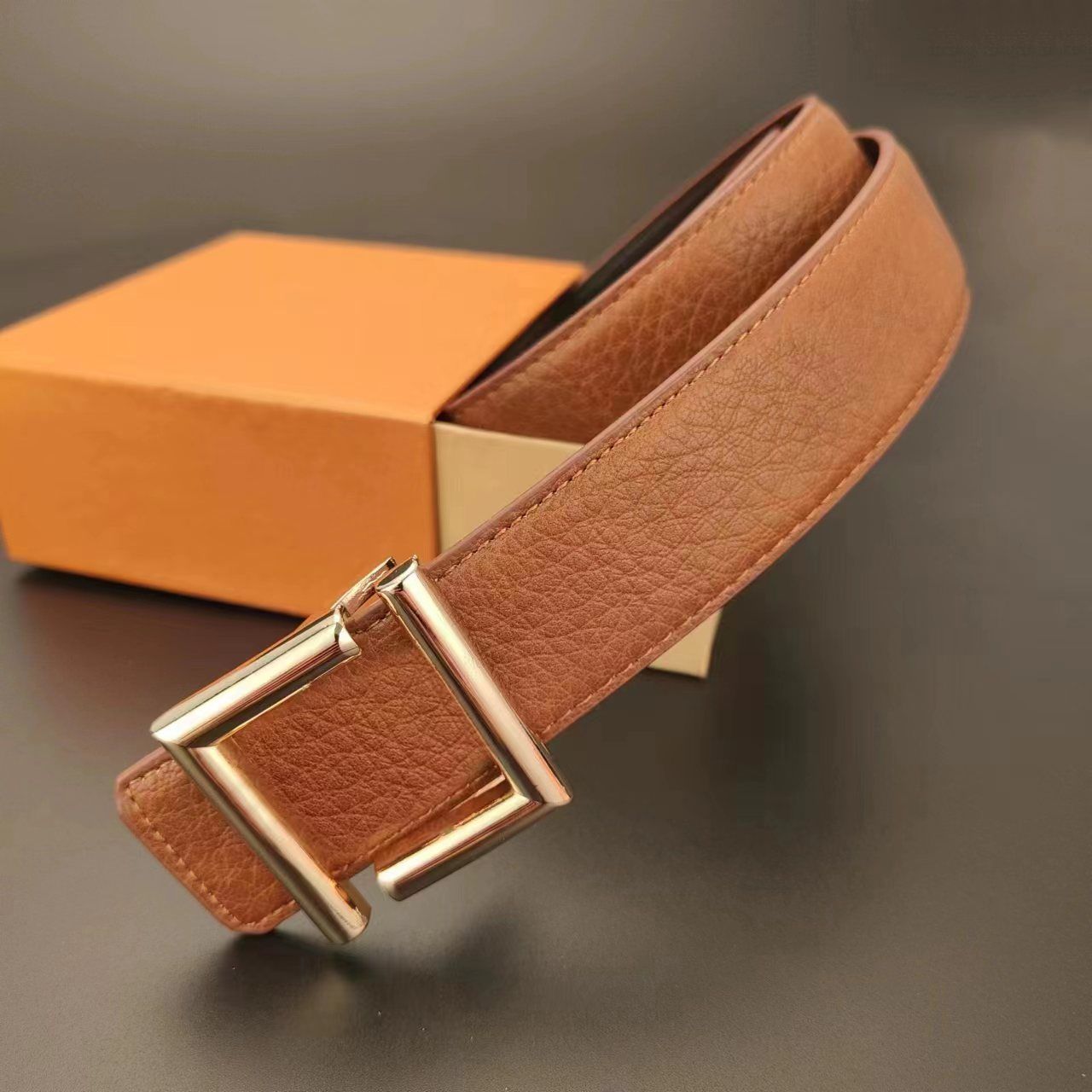 Golden Buckle + Brown belt