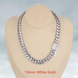 10mm Iced Buckle-white Gold-24inches