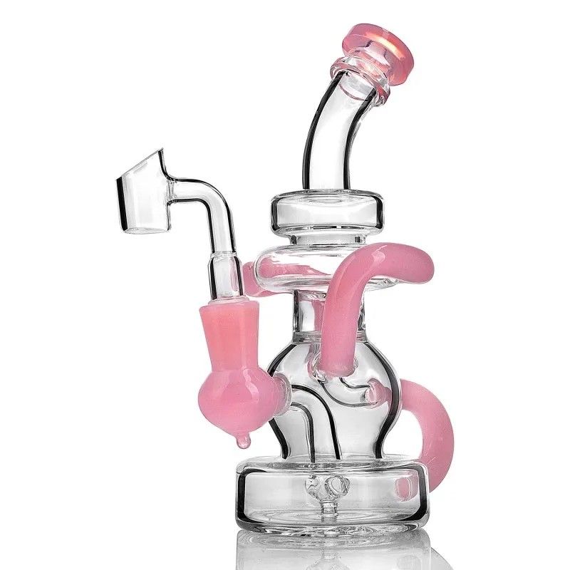 Rosa glas vatten bong hookah