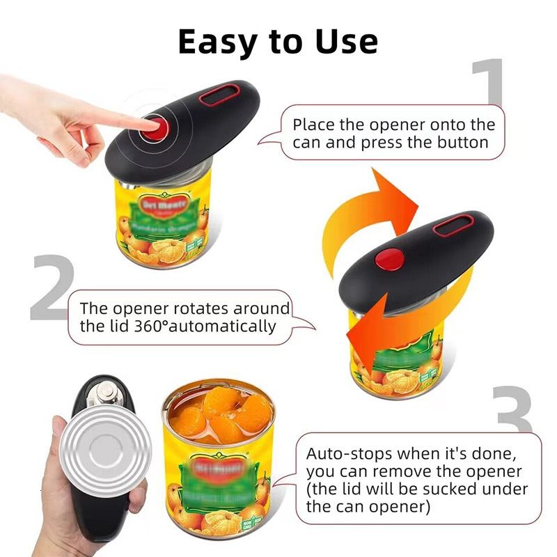 Electric Can Opener Kitchen Safety Tools Handheld Automatic Bottle