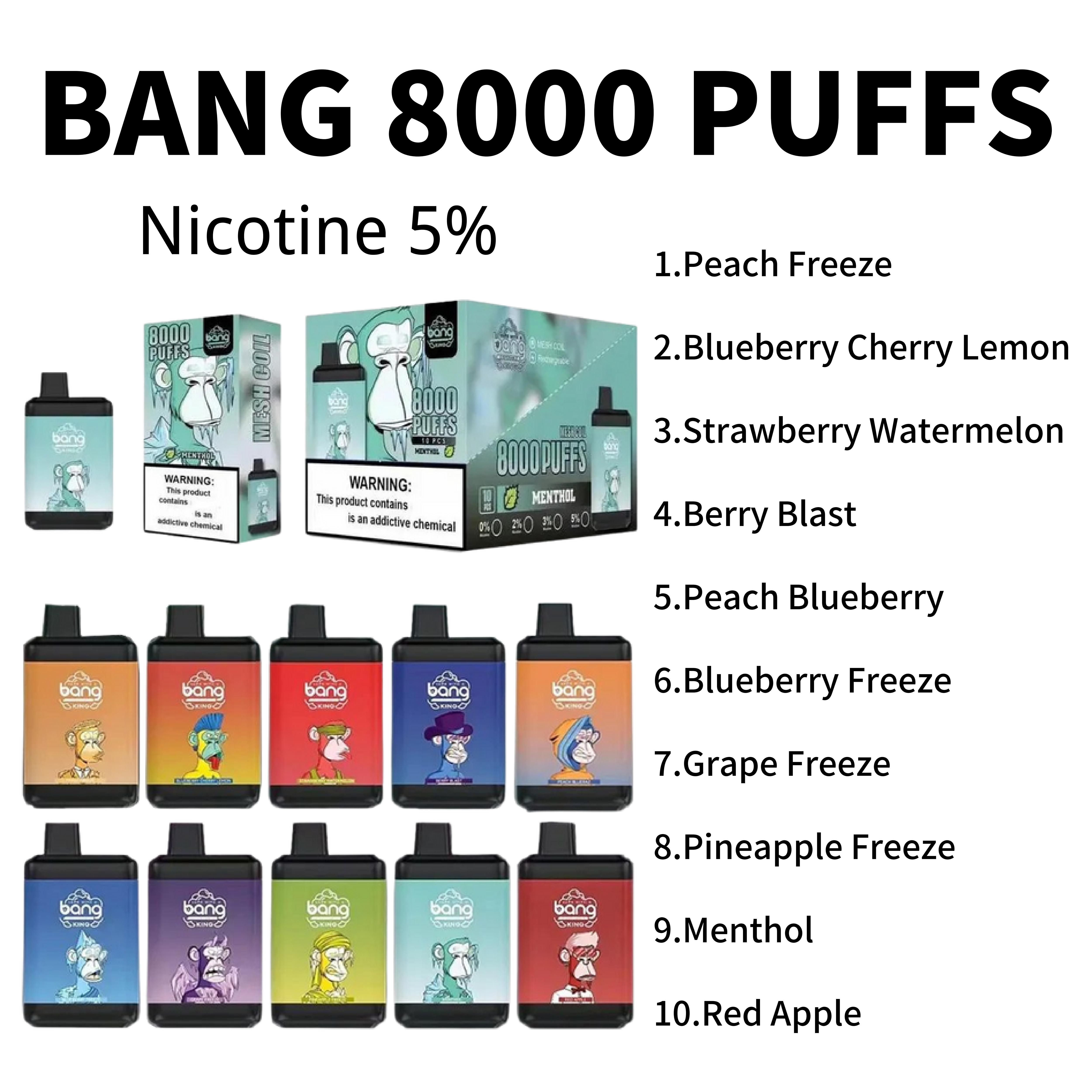 Original Bang Puff 8000 Savage Puff 8000 Disposable Rechargeable Vape