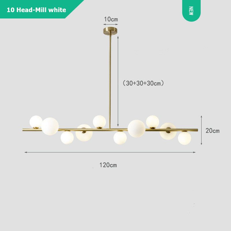 L120cm Bianco latte Corpo dorato Bianco caldo