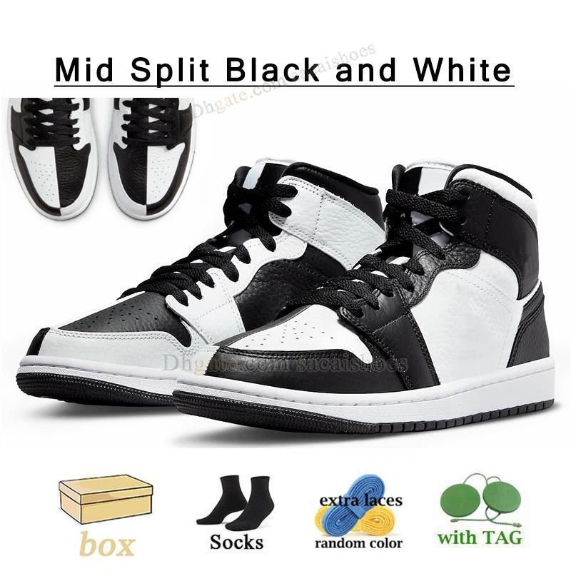 B03 36-46 Mid Split Black and White