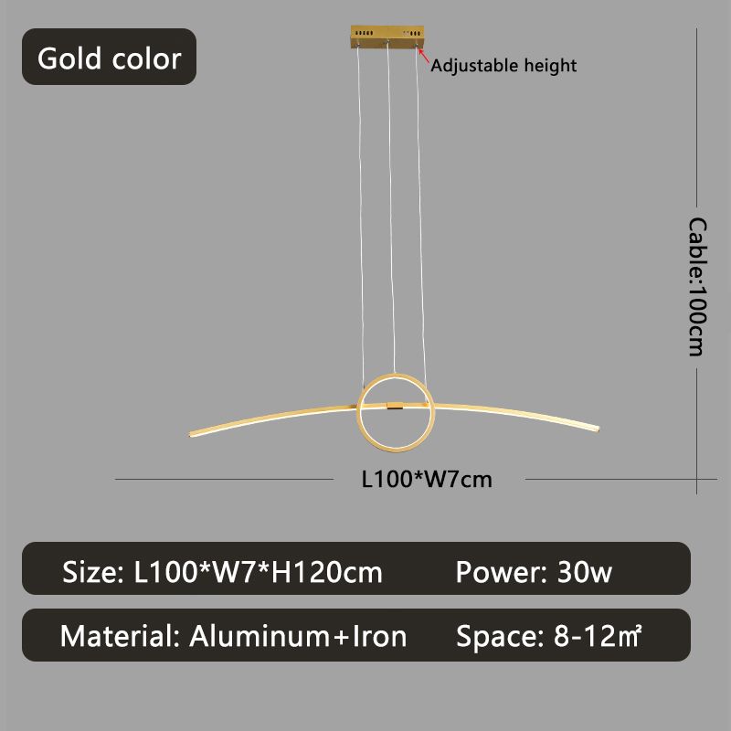 Guld Längd 1000mm Fjärrkontroll Dimbar