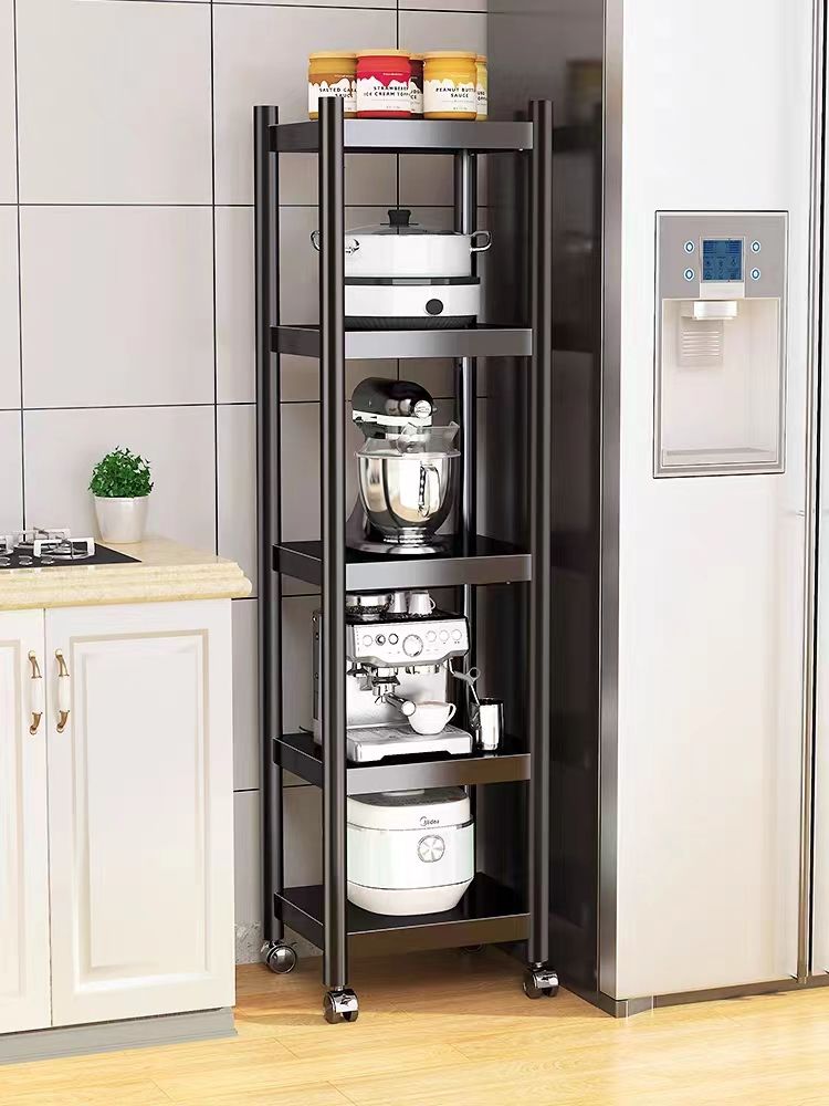 1pc Kitchen Organizer Rack, Multi-layer Hanging Spice Basket, Cupboard/cabinet  Storage Shelf With Hooks For Dorm Room, White