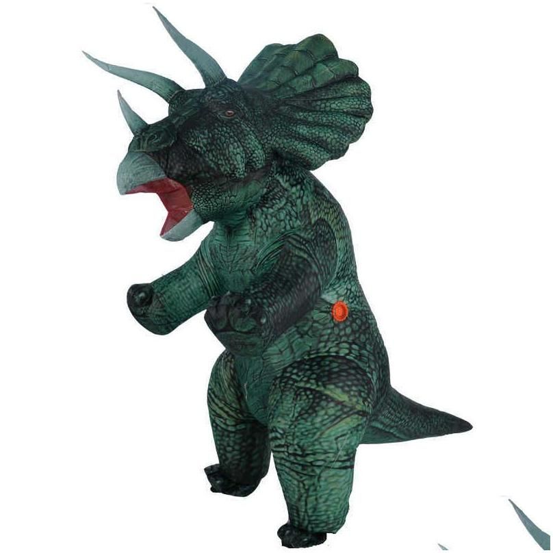 Gröna Triceratops-Vuxen 150-190Cm