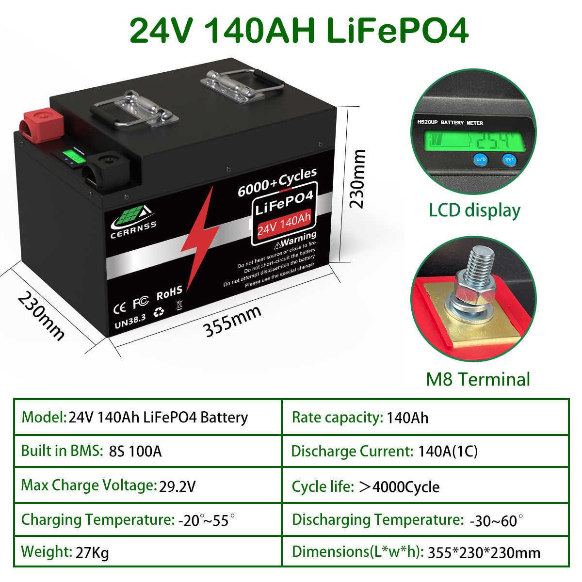 24V 140AH 3584WH