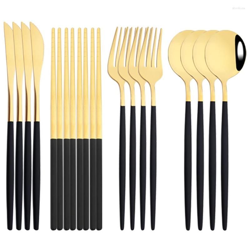 16Pcs Black Gold