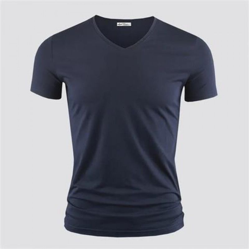 navy blue v-neck