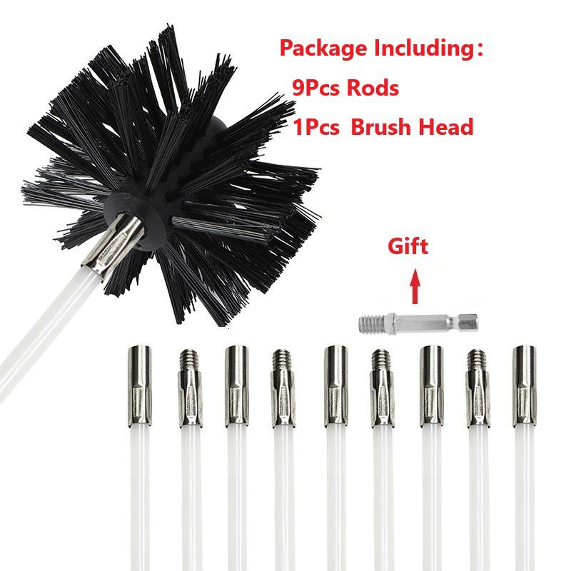 9pcs 410mm Rods-100mm Brush Head