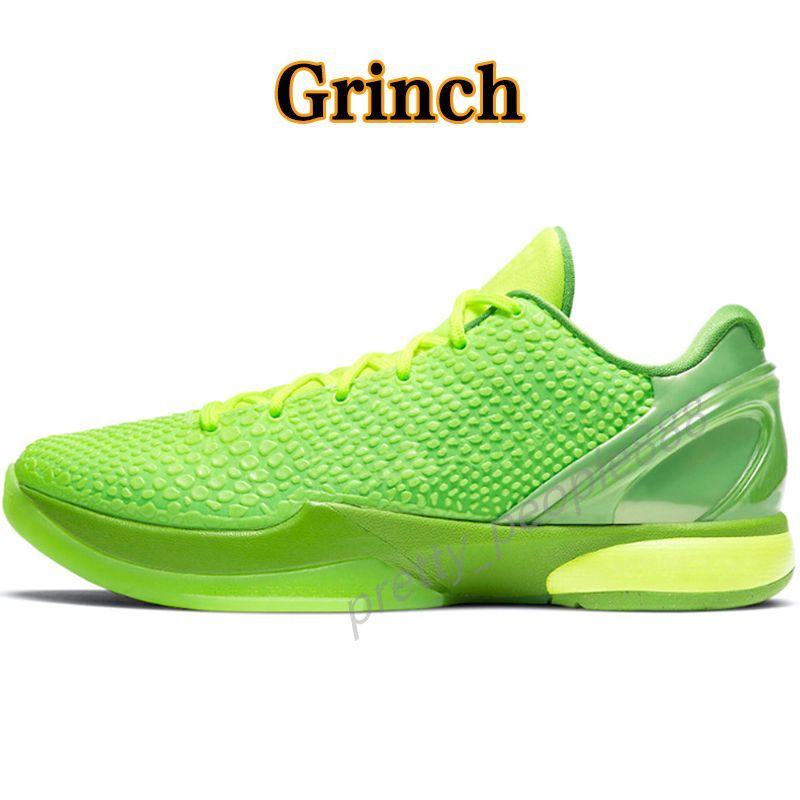 2023 With Box Reverse Grinch Basketball Shoes Mamba 6 Men Gold Mens