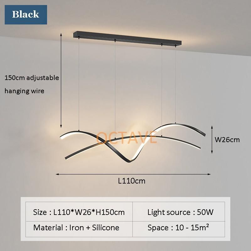 Noir - L110 x L26cm Blanc Chaud