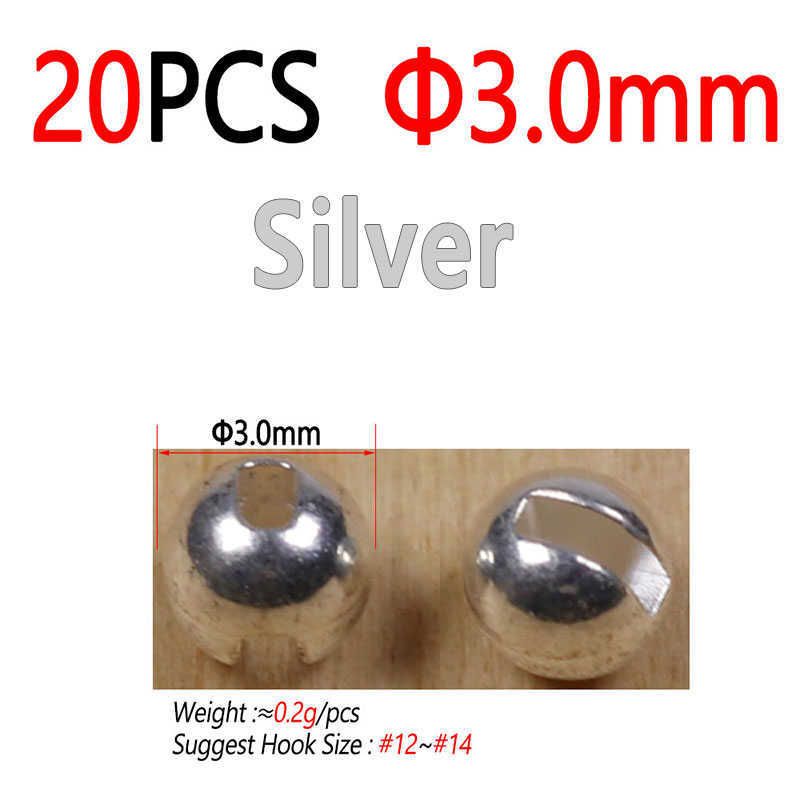 20pcs 3.0mm Silver