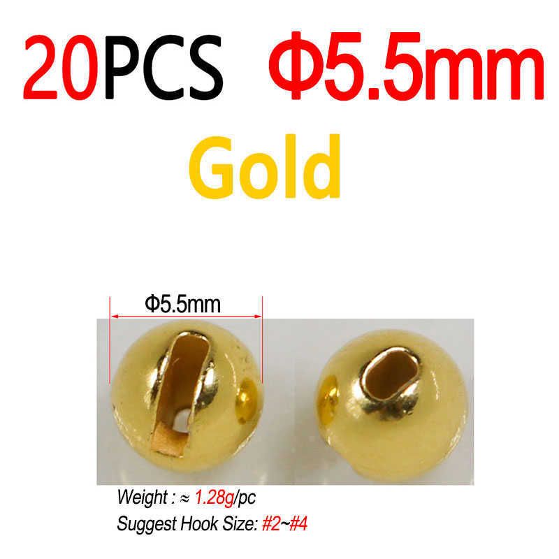 20pcs 5.5mm Gold