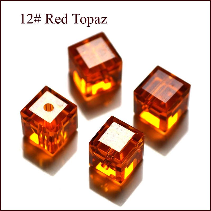 Kırmızı topaz-8x8mm 100pcs