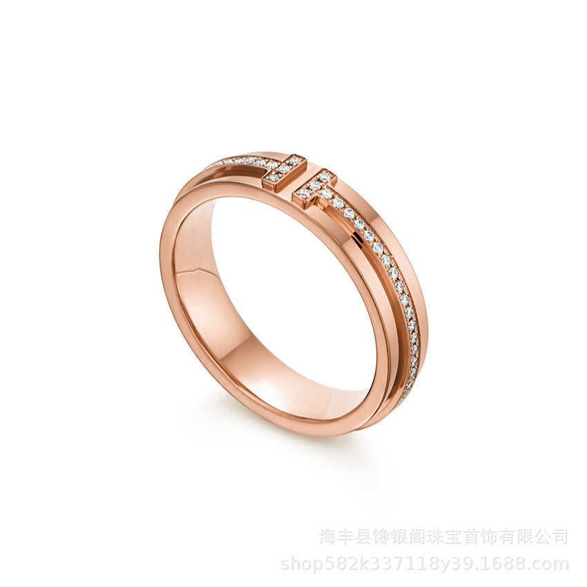 Double T Stone Inlay 2 Rose Gold