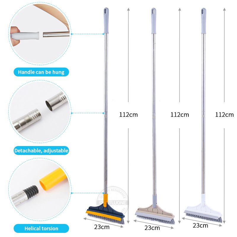 Floor Cleaning Brush Rotating Crevice Scrub Brushes Long Handle