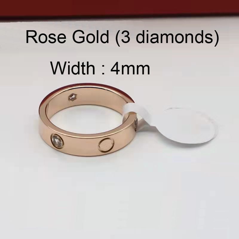 다이아몬드가있는 로즈 골드 4mm
