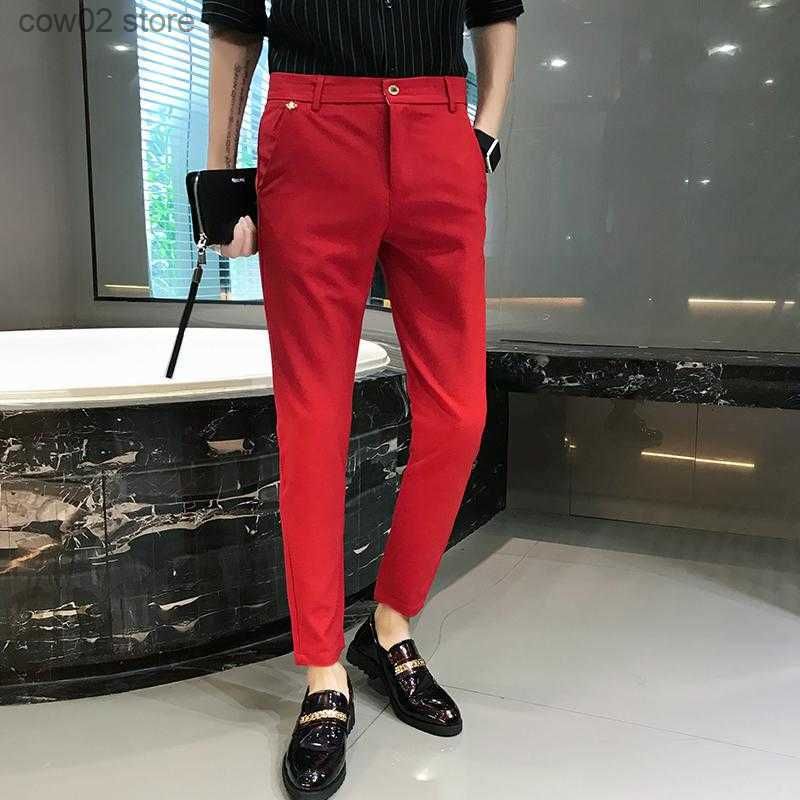 pantalon de costume rouge