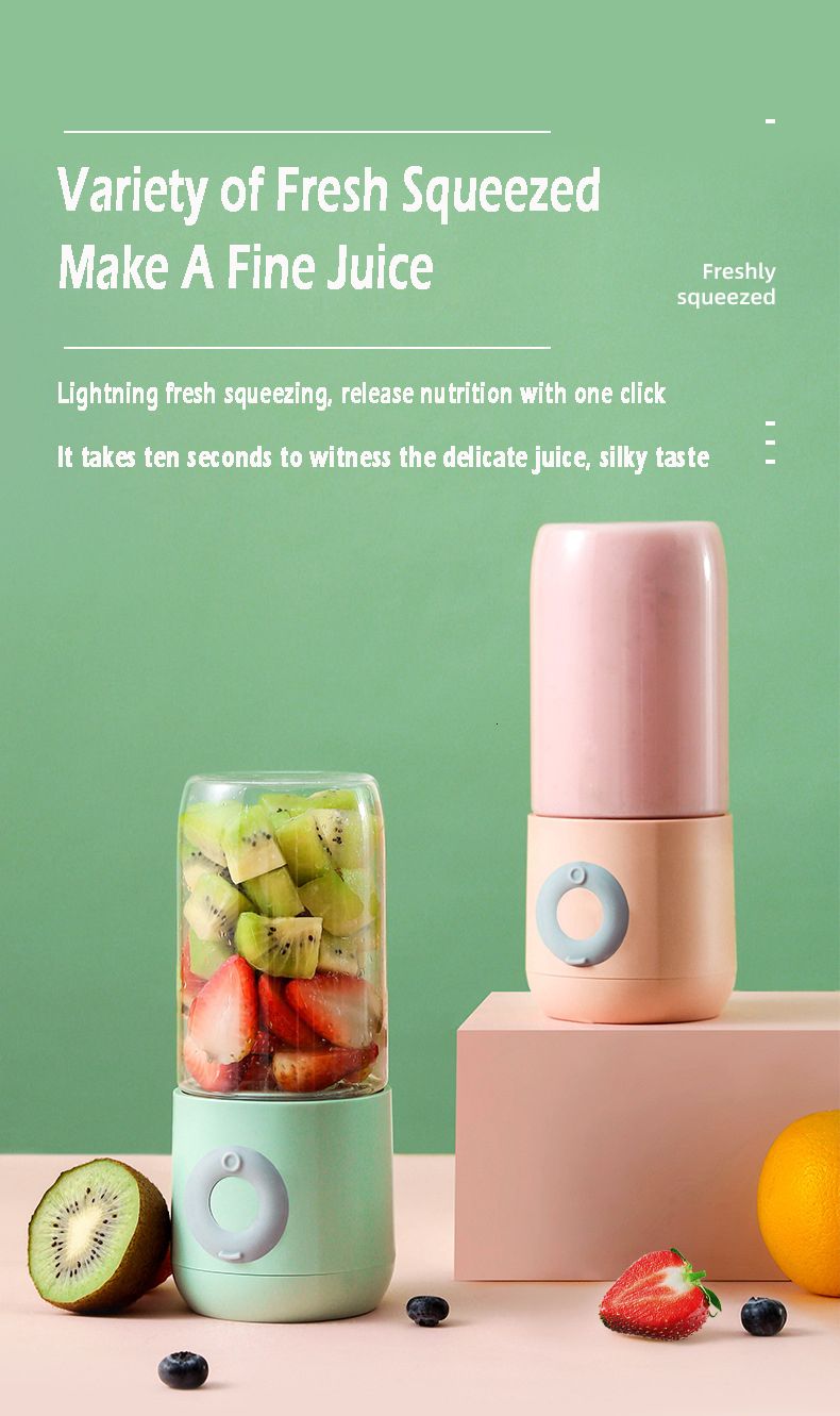 Portable Rechargeable Juicer Blender, Electric Mini Juicer Mixer With 4  Stainless Steel Blades, Making Freshly Squeezed Juice