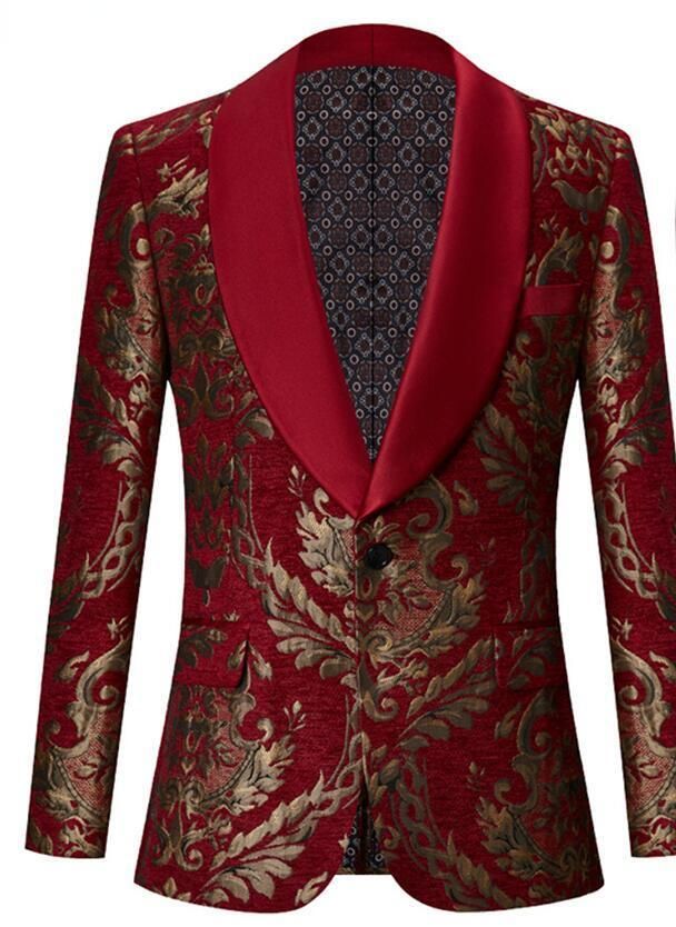 chaqueta de esmoquin rojo