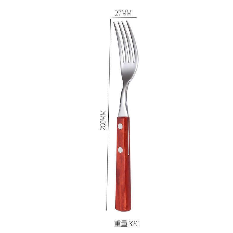 red wooden fork